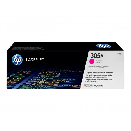 HP Cartouche encre HP CE413AMarque:HP Consommable:Original Référence commerciale:305A Couleur:Magenta Nombre de pages:2.600 page HP Cartouche encre HP CE413AMarque:HP Consommable:Original Référence commerciale:305A Couleur:Magenta Nombre de pages:2.600 page