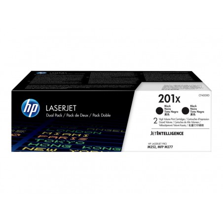 HP 201X - pack de 2 - à rendement élevé - noir - originale - LaserJet - cartouche de toner (CF400XD) HP 201X - pack de 2 - à rendement élevé - noir - originale - LaserJet - cartouche de toner (CF400XD)
